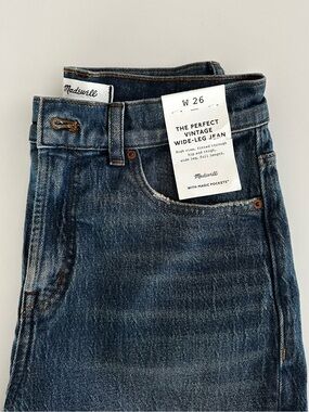 NWT Madewell Jeans in Vintage Indigo Wash